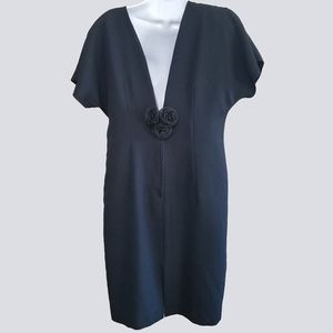 Late Edition Navy V-Back Cocktail Dress